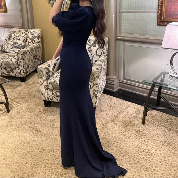 Shoulder Ruffle Gown - Picture 1 of 6